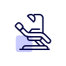 Simple line drawing of a microscope, outlined in dark blue with a light purple accent in the background.