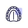 Simple line drawing of a horse hoof with a horseshoe, shown within a light circular background.